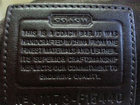 do coach bags say handcrafted in china